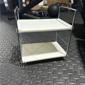 White Two-Tier Metal Shelf